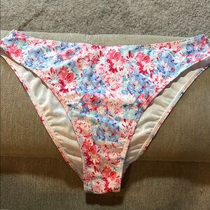 Floral Bikini Bottoms in Pink & Light Blue large new